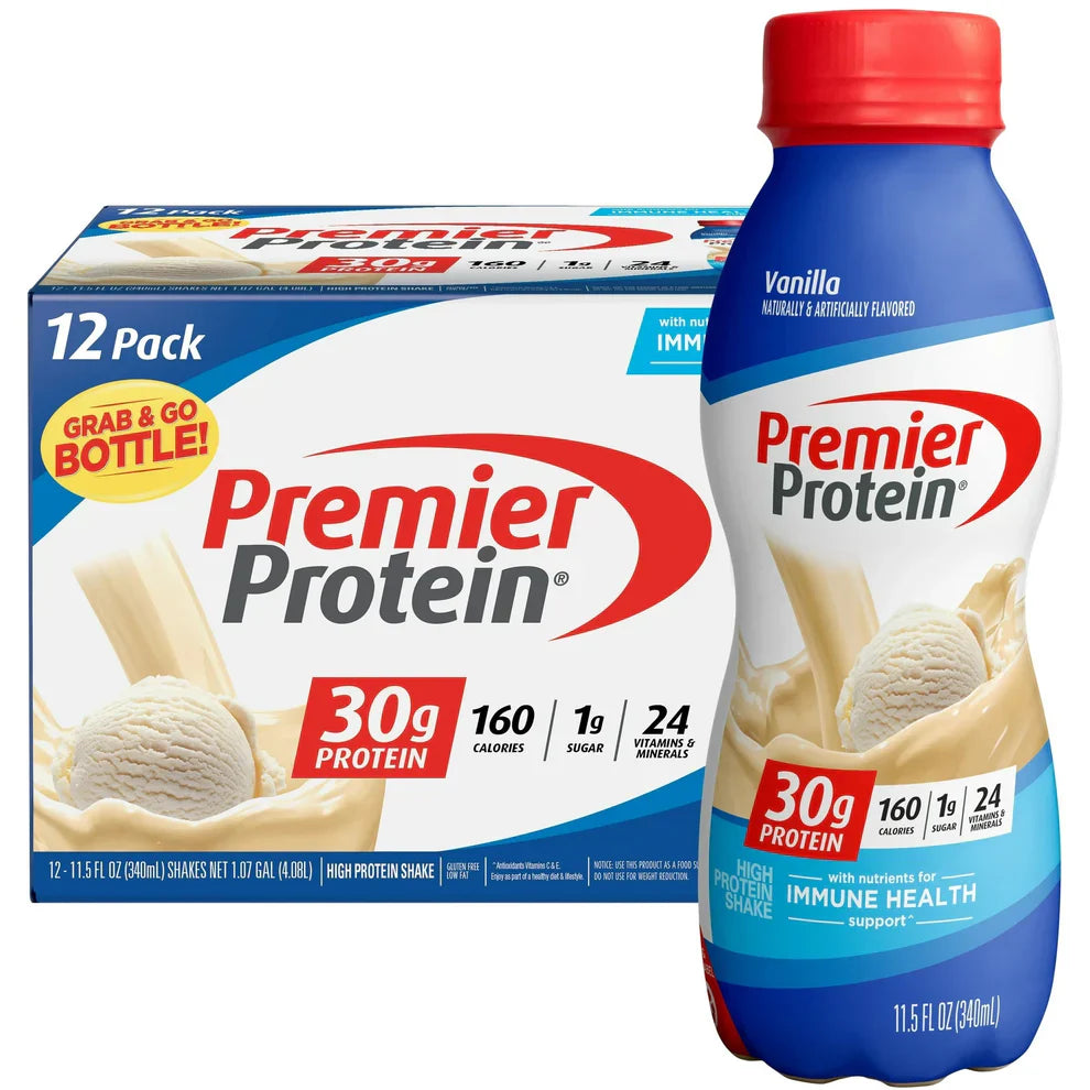 Premier Protein Shake: 30g Protein, Only 1g Sugar (12 Pack)