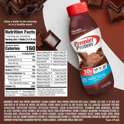 Premier Protein Shake: 30g Protein, Only 1g Sugar (12 Pack)